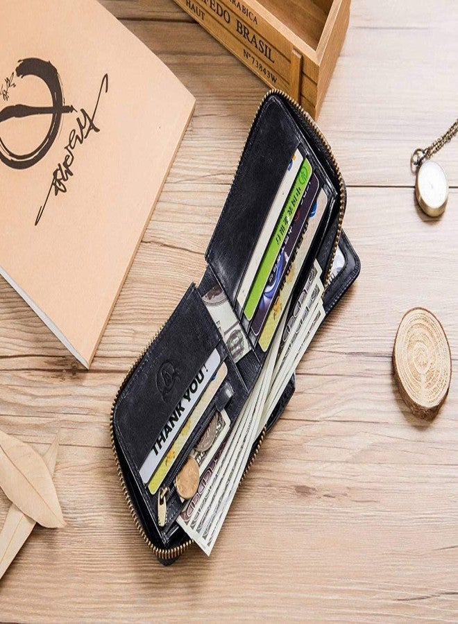 كونتاكتس مجموعة هدايا محفظة كونتاكتس الفاخرة المصنوعة من الجلد الطبيعي (أسود + بيج)… - Image 4